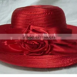 Woman White Satin Church Hats thumbnail-5