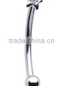 Clear Gem Star Eyebrow Jewelry,eyebrow Ring,316L Jewelry Flexible Ring Jewelry thumbnail-1