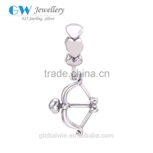 The True Love Bringer of Silver Cupid's Bow for Necklace & Bracelet 925 Silver Pendant Beautiful Arrow Charms for Girl thumbnail-1