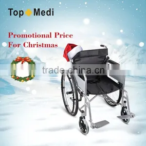 Cheap Price Steel Manual Wheelchair With Double Cross Bar for Disabled People thumbnail-1
