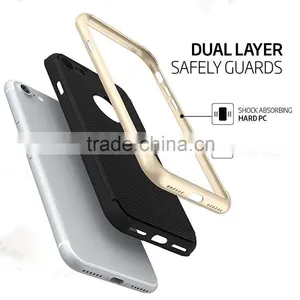 Dual Layer Inner TPU + PC Thin Fit Bumper Case With Protective Carbon Fiber Grip Back Pattern For IPhone 7 thumbnail-4