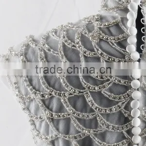 RSW907 Detachable Illustion Neckline Sexy Strapless See-Through Embroidery Designs For Mermaid Wedding Dress thumbnail-2