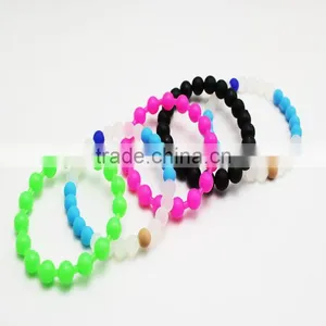 Silicone Beads Bracelets Fashion Wristbands thumbnail-1