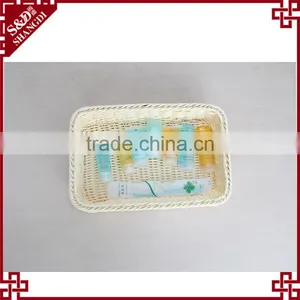 High Quality Plastic Rattan Rectangle Shape Widely Use Food Basket Suit thumbnail-1