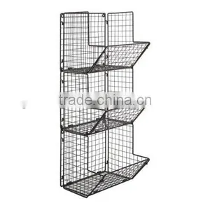 Rustic Metal Wire 3 Tier Wall Mounted Rack thumbnail-3