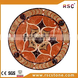 Turkish Red Marble Flower Waterjet Marble Tiles Design Floor Pattern thumbnail-1