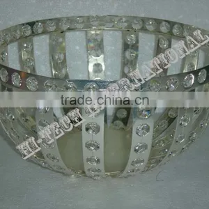 Cystal Silver Fruit Baskets,Iron Fruit Basket With Crystals,Designer Crystal Baskets For Fruits,Metal Basket,Decorative Baskets thumbnail-1