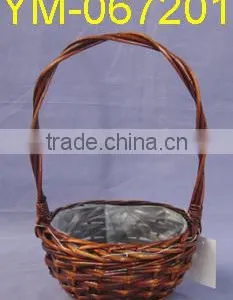 Small Willow Flower Basket With Handle thumbnail-1