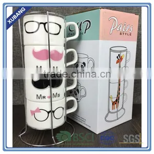 160ml Ceramic Folding Cup 4pcs + Rack 1pc for Sets 5 Pieces thumbnail-3