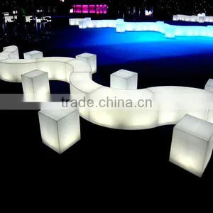 Fashionable Led Furniture Sofa for Bar and Restaurant Led Plastic Chair Led Bar Chair Bar Lounge Chairs thumbnail-1
