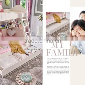 MJ666B Boys& Girls Pink Blue Bunk Bed Bedroom Set Wooden Children Bunk Bed Set Kid's Funny Furniture Set thumbnail-4