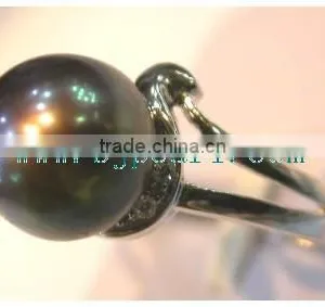 Rose Purple Seawater Tahitian Pearl Ring thumbnail-1