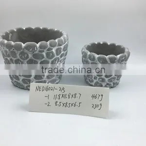 Round Cement Flower Pot for Decorative thumbnail-3