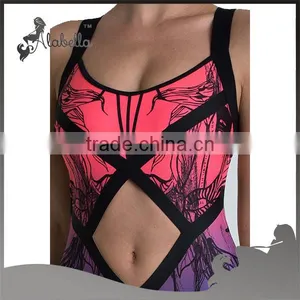 Sublimation Swim Suit Also Features a Keyhole Cut-out Design at Front thumbnail-3