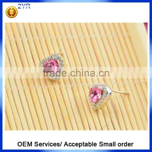 925 Sterling Silver Heart Sharp Fashion Earring cz Diamond Engagement Wedding Earrings thumbnail-5