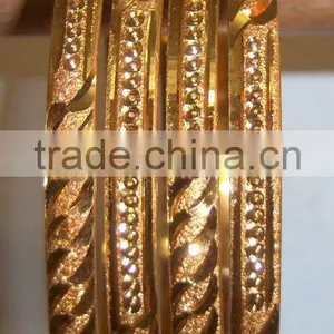 Sz 2.12 Big Size Metal Gold Plated BANGLE Bracelet thumbnail-1