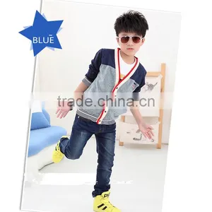 2016 Children British Style Boy Fall Coat/ Thin Coat Autumn Cardigan Fashion Jacket With Embroidered thumbnail-5