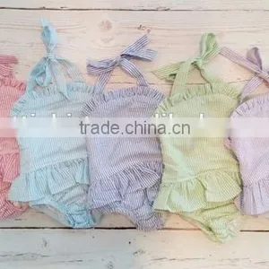 Girl Child Swimsuit Kid Seersucker Swimsuit Kids Swimwear for Girls thumbnail-1