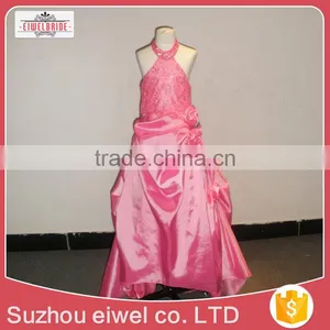 Sleeveless Pink Halter Flower Girl Dress for 9 Years Girl thumbnail-1