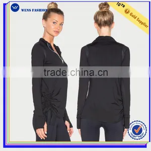 2016 Winter Wholesale Women Long Sleeved Sweat100% Cotton Plain Full Zip Hoodie thumbnail-2