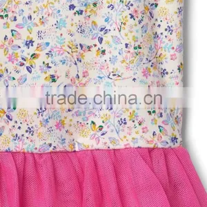 2017 New Hot Sell Kids Clothes Girl Dress Cotton Dress Children Floral Tulle Tank Dress thumbnail-3