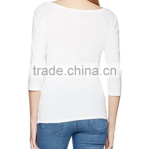 Women's Boat Neck 3/4 Raglan Sleeve T Shirt thumbnail-4