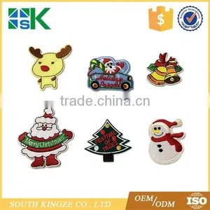 6pcs/set Embroidered Cloth Affixed Santa Claus Christmas Series Ironing Adhesive Stickers Patches thumbnail-1