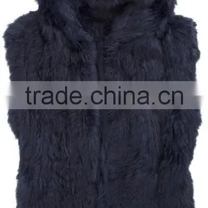 YR253 Lots of Color Rabbit Fur Gilet/Fashion Women Fur Waistcoat Vest thumbnail-3