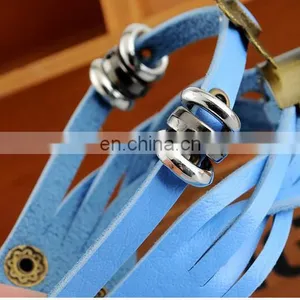 Colorful Retro Vintage Multilayer Faux Leather Strap Women Bracelet Quartz Wrist Watch Ladies Relogio Feminino Clock thumbnail-6