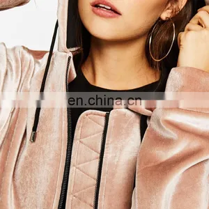 Comfortable Cool Design Velvet Zip Up Hoodie thumbnail-3