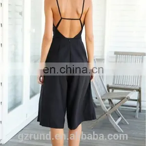 New Model Hot Style Wide-legged Pant Small Quantity Deep V Neck Ladies Jumpsuit thumbnail-3