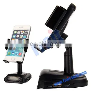 Smart Stand Car Holder In-car Handfree and FM Transmitter Function for IPhone Samsung HTC Nokia and Etc Smart Phone thumbnail-1