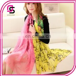 2017 Summer New Style of Chiffon Large Size and Printed Flower Beach Towel Shawl Scarf thumbnail-1