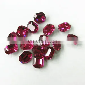 Nice Color Fuchsia Crystal Oval Fancy Loose Stone Beads thumbnail-2