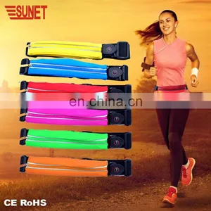 2018 SUNJET New Product LED Runing Belt Different Color Customized LOGO Printing LED Waist Bag thumbnail-1