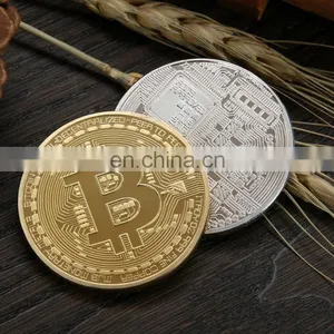Factory Wholesale Zinc Alloy Stamp Gold Silver Copper Metal Souvenir Bitcoin Bit Coin thumbnail-1