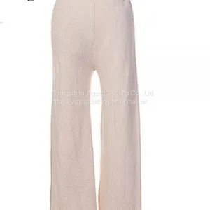 Long Cotton Knitted Pure Color Casual Pants thumbnail-1