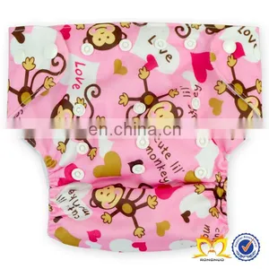 Wholesale New Fashion Adult Baby Diaper Clever Little Monkey Cloth Diapers Babies ,One Size Fits All Cloth Nappy thumbnail-1
