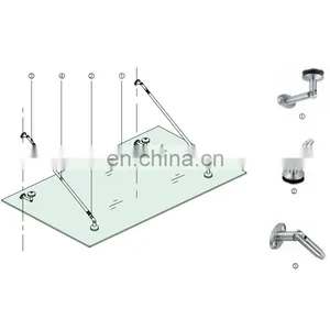 Glass Hardware Awning Corner Holder Stainless Steel Glass Spider With Satin Polish PVD Finish thumbnail-1