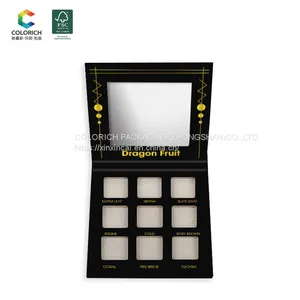 Eye Shadow Brush Makeup Palette Set Eye Shadow Palette Paper Packaging With Mirror Empty Wooden Makeup Palette thumbnail-1