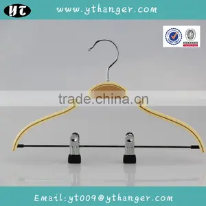 HA6888 Cheap Laminated Wood Hanger Coat Hanger With Clips thumbnail-1