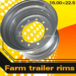 Steel Agriculture Farm Trailer Rims 16.00x22.5 for 550/65R22.5 Tires thumbnail-1