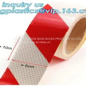 Aluminized Red And White Reflective Tape For Trucks Metalized Reflective Tape Marks for Vehicle SECURITY TAPE thumbnail-5