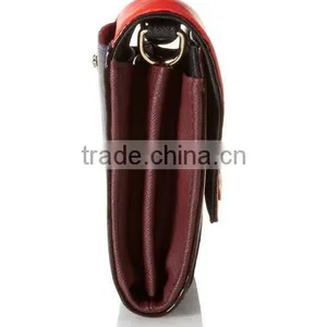 Saffiano Leather Ladies Envelope Clutch Wallet Crossbody Wallet Bag With Shoulder Chain thumbnail-4