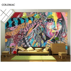 Custom Watercolor 3D Photo Wallpaper Drawn Talisman Lacota Tribe Wall Painting Living Room Sofa TV Background Mural Wall Paper Drop Ship thumbnail-1