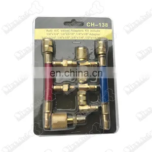 Auto Air Conditioner Adapter Kit Include Vacuum Hose Connector Brass Adapter CT-138 CH-138 thumbnail-4