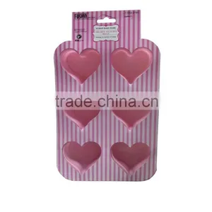 High Quality Heart Shaped Silicone Heart 6 Cups Cake Mould thumbnail-1