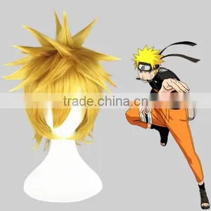 High Quality 35cm Short Straight Bleach Cosplay Hair Wigs Kurosaki Ichigo Light Blonde Wigs Synthetic Anime Cosplay Wig thumbnail-1