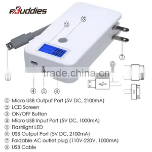 Built-in Cable 6000mAh Power Bank USB Cell Phone Portable Charger With LCD Indicator Display Screen thumbnail-2