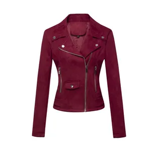 Spring Women's Vintage Black Casual Fashion Stylish Custom Motorcycle Jacket for Women thumbnail-1